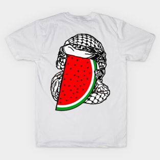 Free Palestine Watermelon Keffiyeh - Wrapped - Double-sided T-Shirt